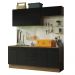 Kit com 2 Balcões e 2 Armários Aéreos Multiuso 200cm Rustic/Preto Agata Madesa