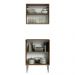Kit com Armário Aéreo e Balcão 64cm Rustic/Branco Emilly Madesa