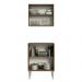 Kit com Armário Aéreo e Balcão 64cm Rustic/Cinza Emilly Madesa