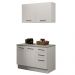 Kit com Balcão e Armário Aéreo Multiuso 120cm Branco Agata Madesa
