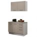 Kit com Balcão e Armário Aéreo Multiuso 120cm Branco/Crema Agata Madesa