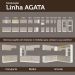 Kit com Balcão e Armário Aéreo Multiuso 120cm Branco/Crema Agata Madesa