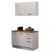 Kit com Balcão e Armário Aéreo Multiuso 120cm Branco/Rustic Agata Madesa