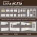 Kit com Balcão e Armário Aéreo Multiuso 120cm Branco/Rustic Agata Madesa