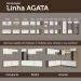 Kit com Balcão e Armário Aéreo Multiuso 120cm Rustic/Branco Agata Madesa
