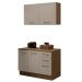 Kit com Balcão e Armário Aéreo Multiuso 120cm Rustic/Crema Agata Madesa