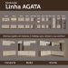 Kit com Balcão e Armário Aéreo Multiuso 120cm Rustic/Crema Agata Madesa