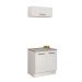 Kit com Balcão e Armário Aéreo Multiuso 80cm Branco Agata Madesa
