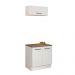 Kit com Balcão e Armário Aéreo Multiuso 80cm Branco/Rustic Agata Madesa