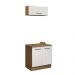 Kit com Balcão e Armário Aéreo Multiuso 80cm Rustic/Branco Agata Madesa