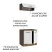 Kit com Balcão e Armário Aéreo Multiuso 80cm Rustic/Branco Agata Madesa