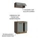 Kit com Balcão e Armário Aéreo Multiuso 80cm Rustic/Cinza Agata Madesa