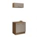 Kit com Balcão e Armário Aéreo Multiuso 80cm Rustic/Crema Agata Madesa