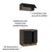 Kit com Balcão e Armário Aéreo Multiuso 80cm Rustic/Preto Agata Madesa