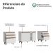 Kit com Três Balcões de Cozinha 2 Portas 6 Gavetas (com tampo) Branco Reims Madesa