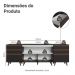 Kit com Três Balcões de Cozinha 2 Portas 6 Gavetas (com tampo) Preto Reims Madesa