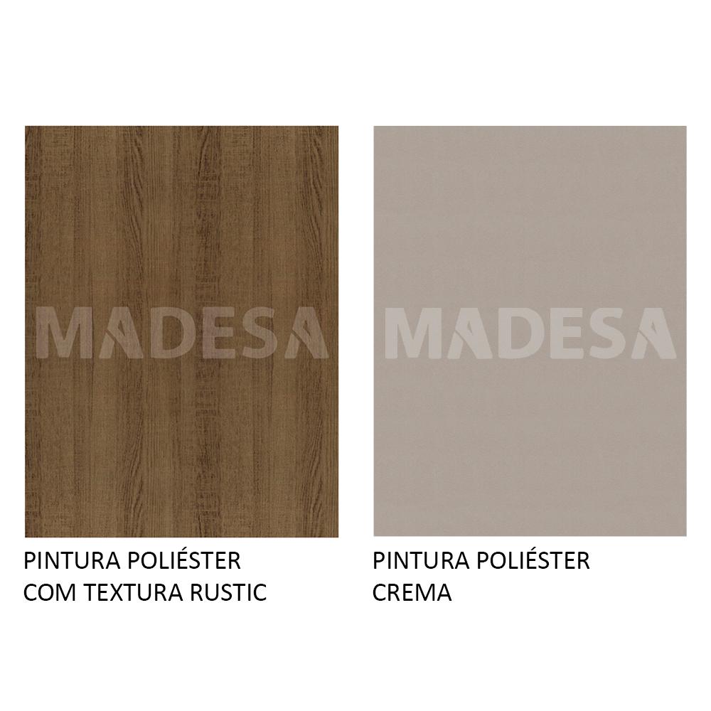 Mesa Madesa Quadrada Tampo de Madeira 5363 Rustic/Crema
