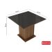 Mesa Madesa Quadrada Tampo de Vidro 5363 Rustic/Preto