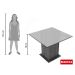 Mesa Madesa Quadrada Tampo de Vidro 5363 Rustic/Preto