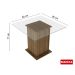 Mesa Madesa Quadrada com Tampo de Vidro 5332A - Rustic