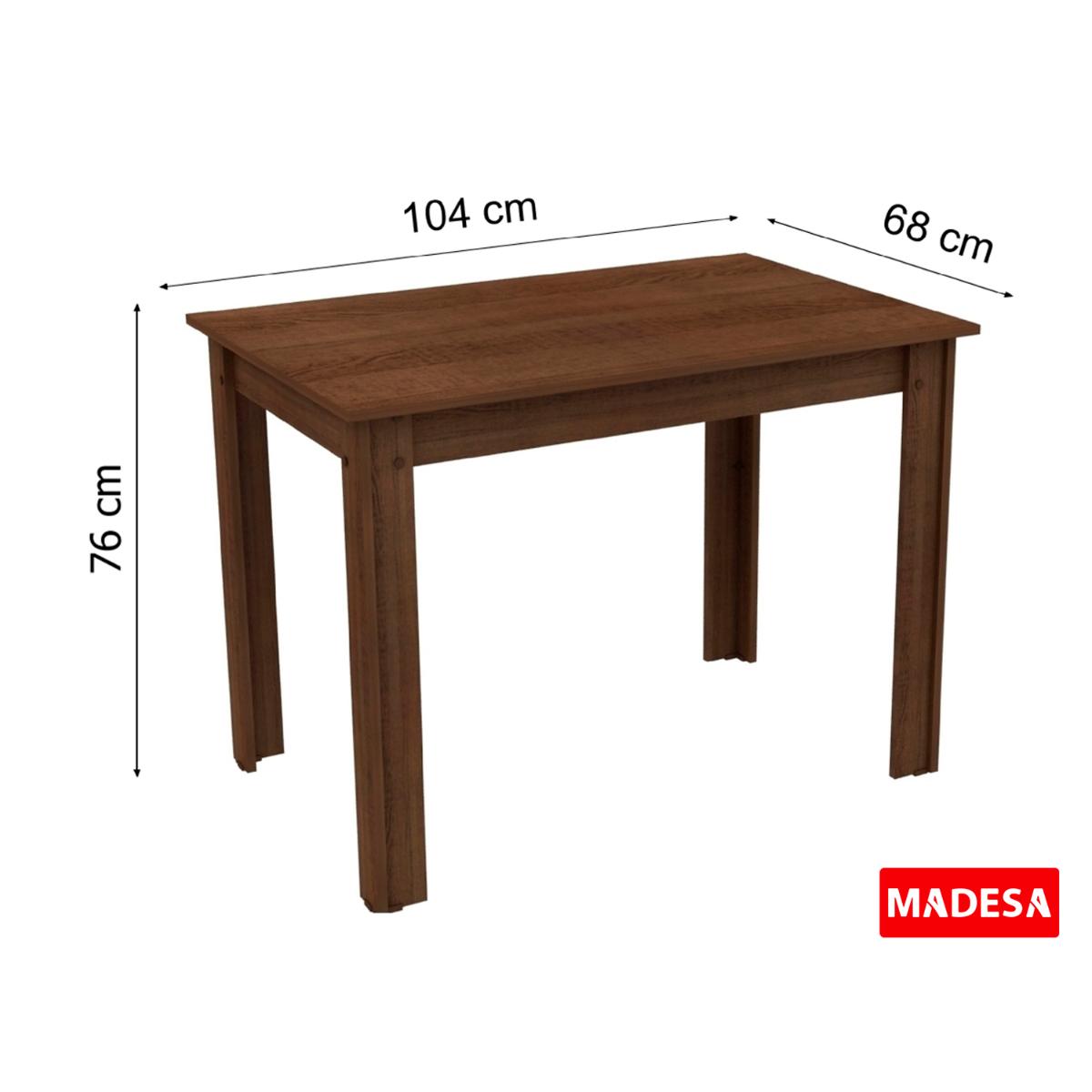 Mesa Madesa Retangular Tampo de Madeira 5258 Rustic