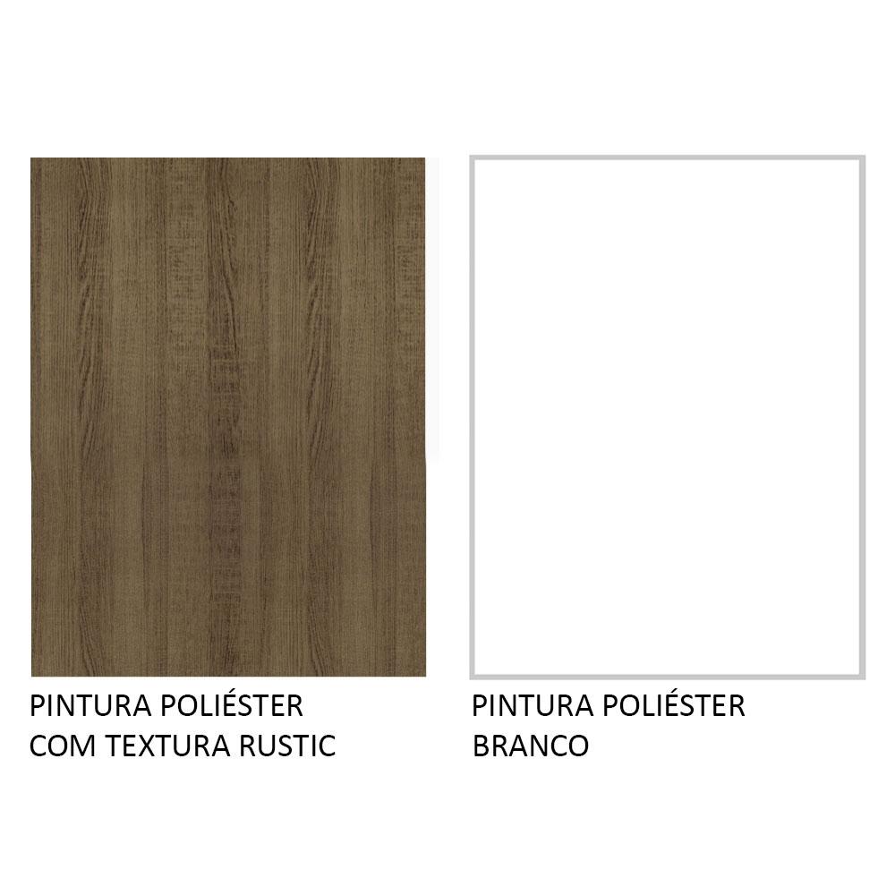 Mesa Madesa Retangular Tampo de Madeira 5275 - Rustic/Branco