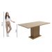 Mesa Madesa Retangular Tampo de Madeira 5275 - Rustic/Crema