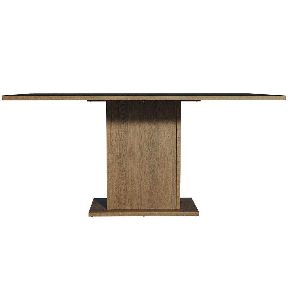 Mesa Madesa Retangular Tampo de Madeira 5275 Rustic/Preto