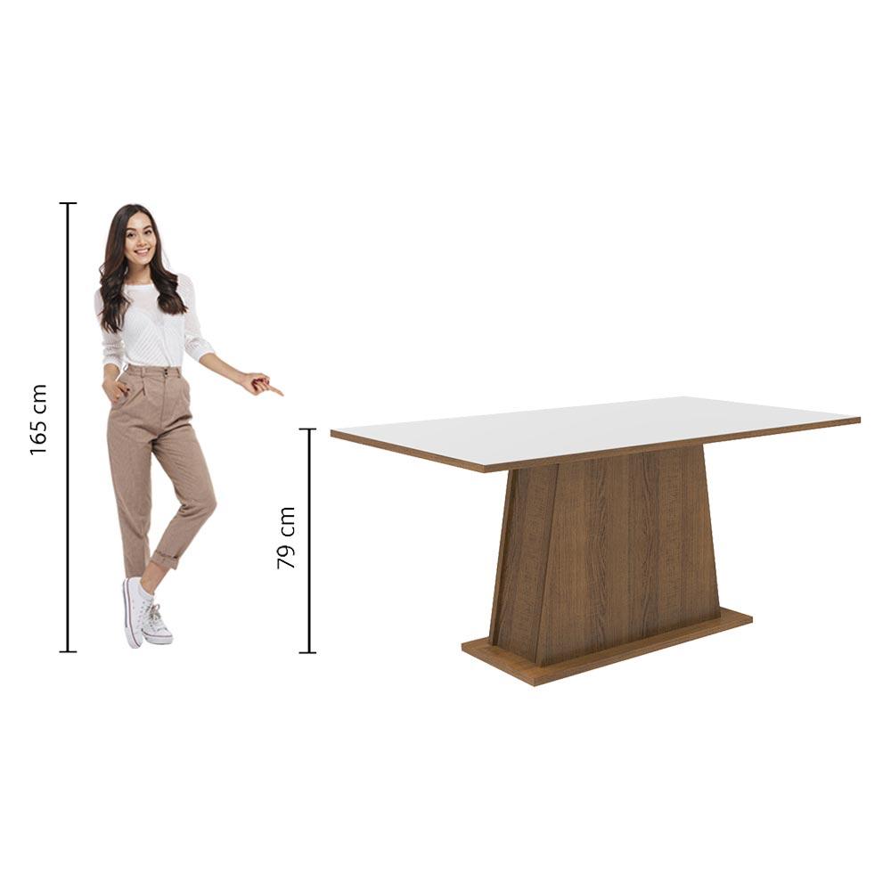 Mesa Madesa Retangular Tampo de Madeira 5364 - Rustic/Branco