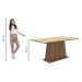 Mesa Madesa Retangular Tampo de Madeira 5364 - Rustic/Crema