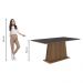 Mesa Madesa Retangular Tampo de Madeira 5364 - Rustic/Preto