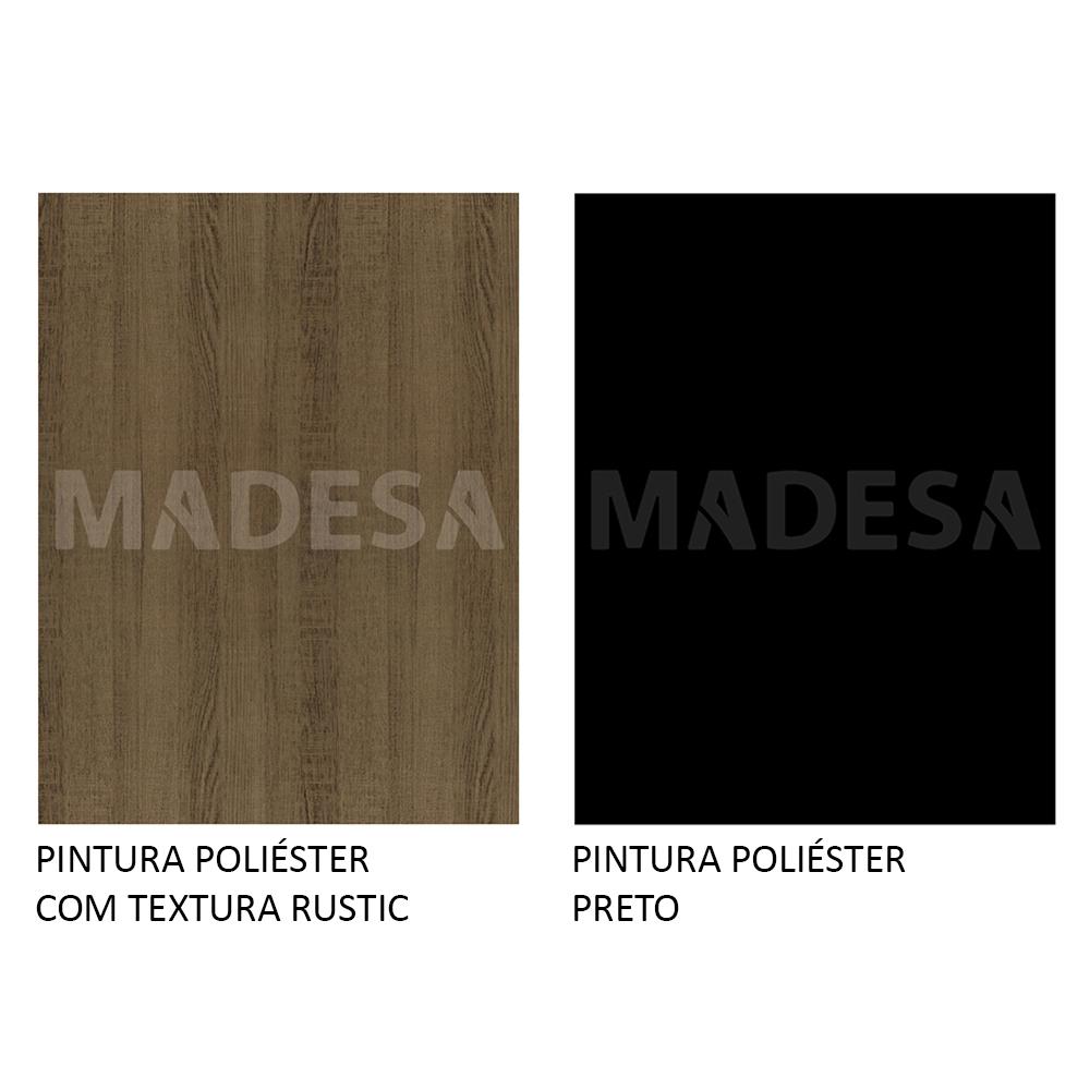 Mesa Madesa Retangular Tampo de Madeira 5364 - Rustic/Preto