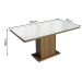 Mesa Madesa Retangular Tampo de Vidro 5275 - Rustic/Branco