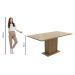 Mesa Madesa Retangular Tampo de Vidro 5275 - Rustic/Crema