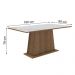 Mesa Madesa Retangular Tampo de Vidro 5364 - Rustic/Branco