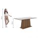 Mesa Madesa Retangular Tampo de Vidro 5364 - Rustic/Branco