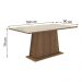 Mesa Madesa Retangular Tampo de Vidro 5364 - Rustic/Crema