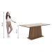 Mesa Madesa Retangular Tampo de Vidro 5364 - Rustic/Crema