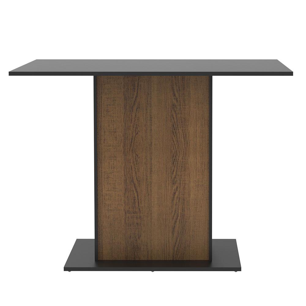 Mesa Madesa Retangular com Tampo de Madeira 5329 - Preto/Rustic