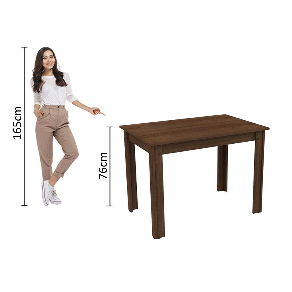 Mesa Madesa Retangular para Escritório com Tampo de Madeira 5258B