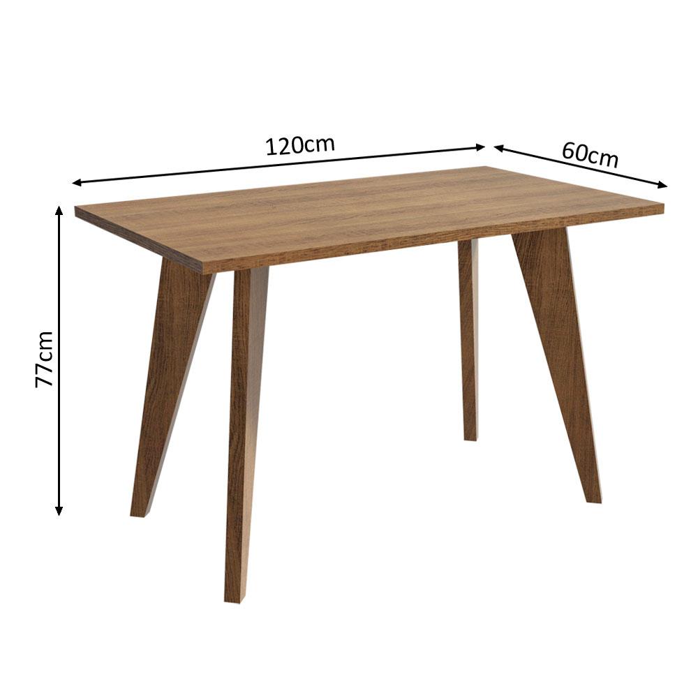 Mesa Madesa Retangular para Escritório com Tampo de Madeira 5319
