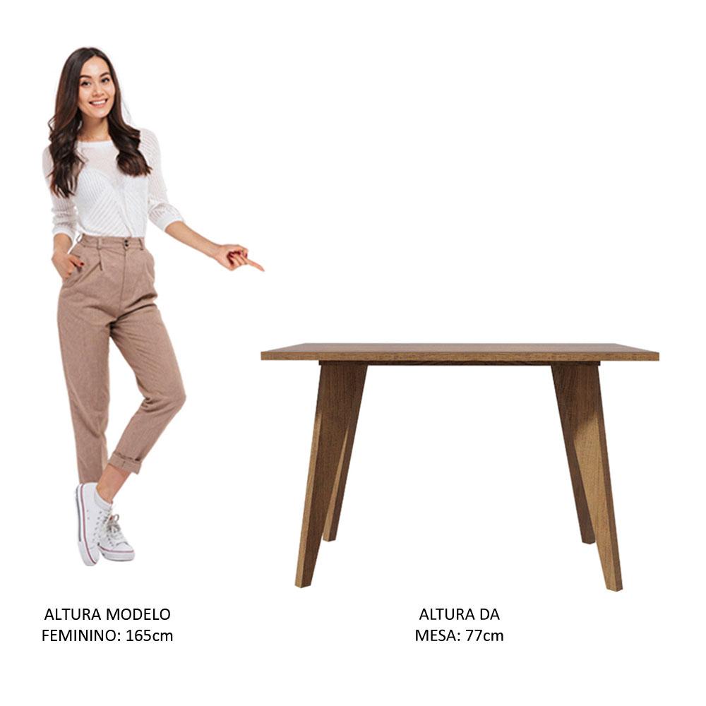 Mesa Madesa Retangular para Escritório com Tampo de Madeira 5319