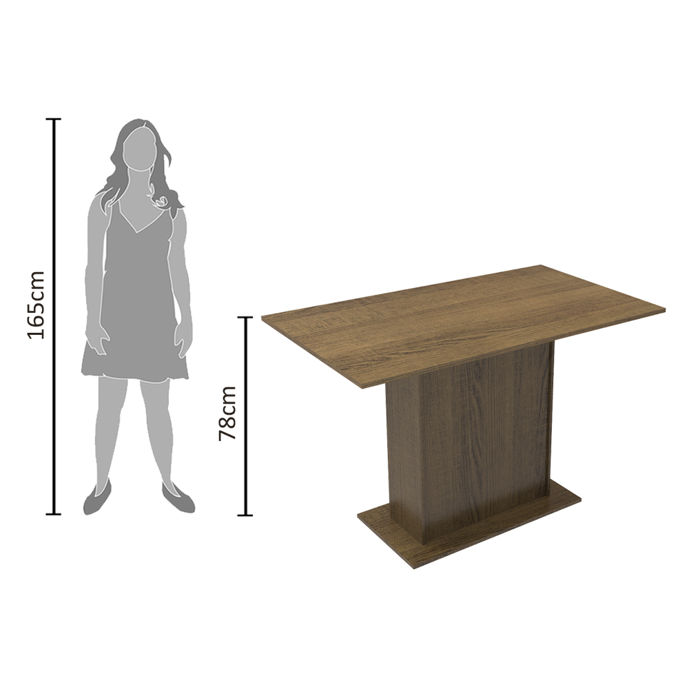 Mesa Madesa com Tampo de Madeira 5329