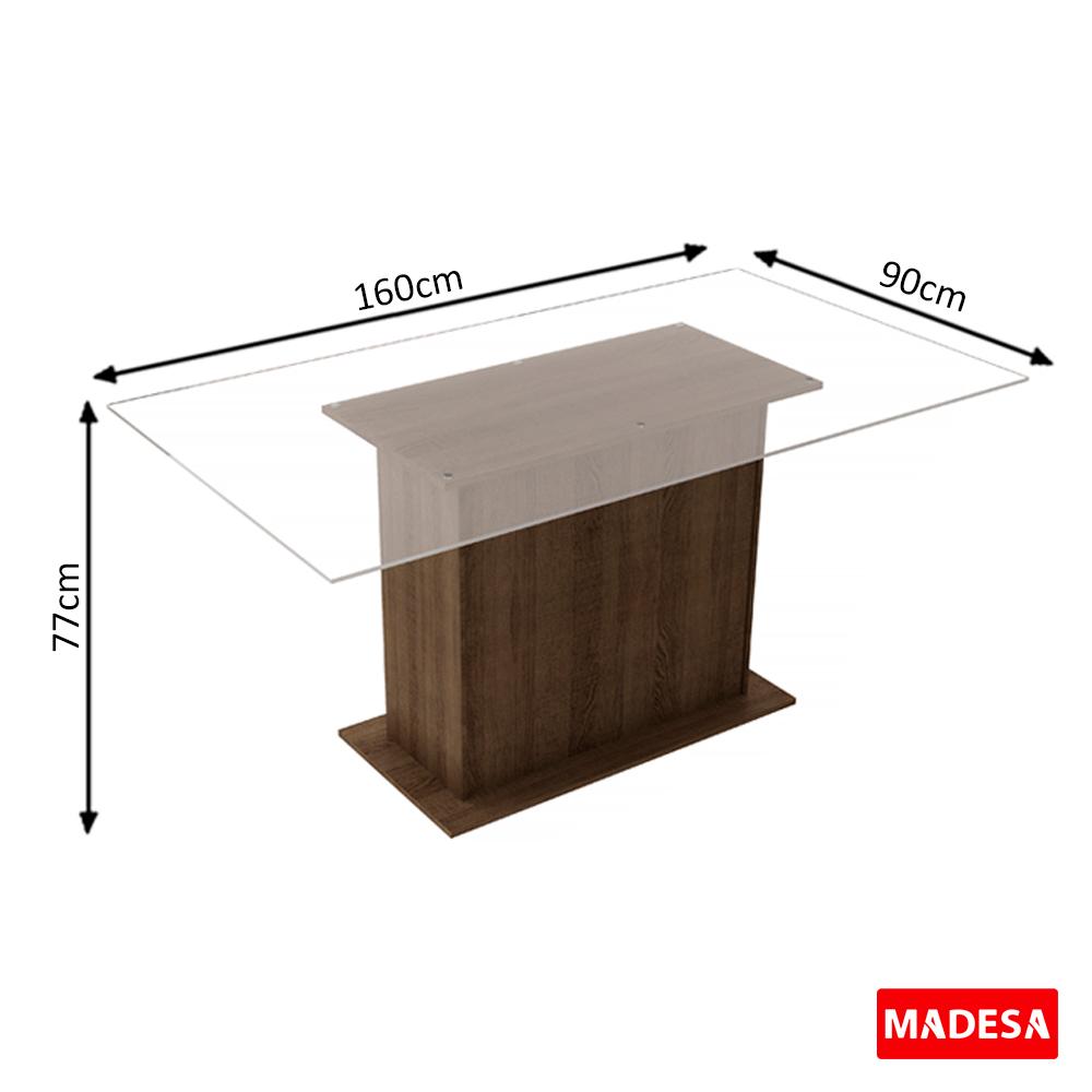 Mesa Madesa com Tampo de Vidro 5251A