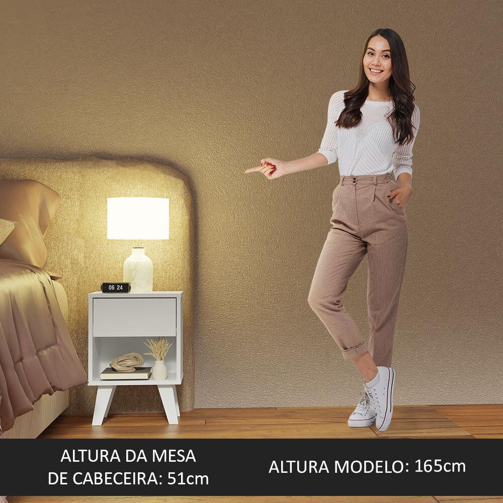 Mesa de Cabeceira Branca com 1 Gaveta 3235 Madesa