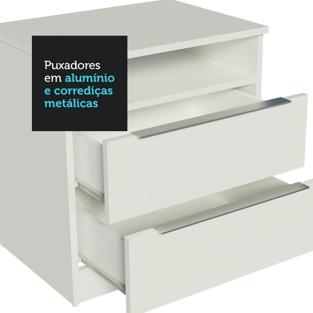 Mesa de Cabeceira Madesa 3227 com 2 Gavetas - Branco