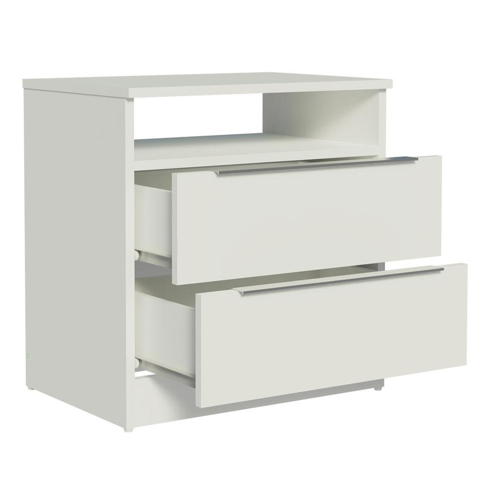 Mesa de Cabeceira Madesa 3227 com 2 Gavetas - Branco