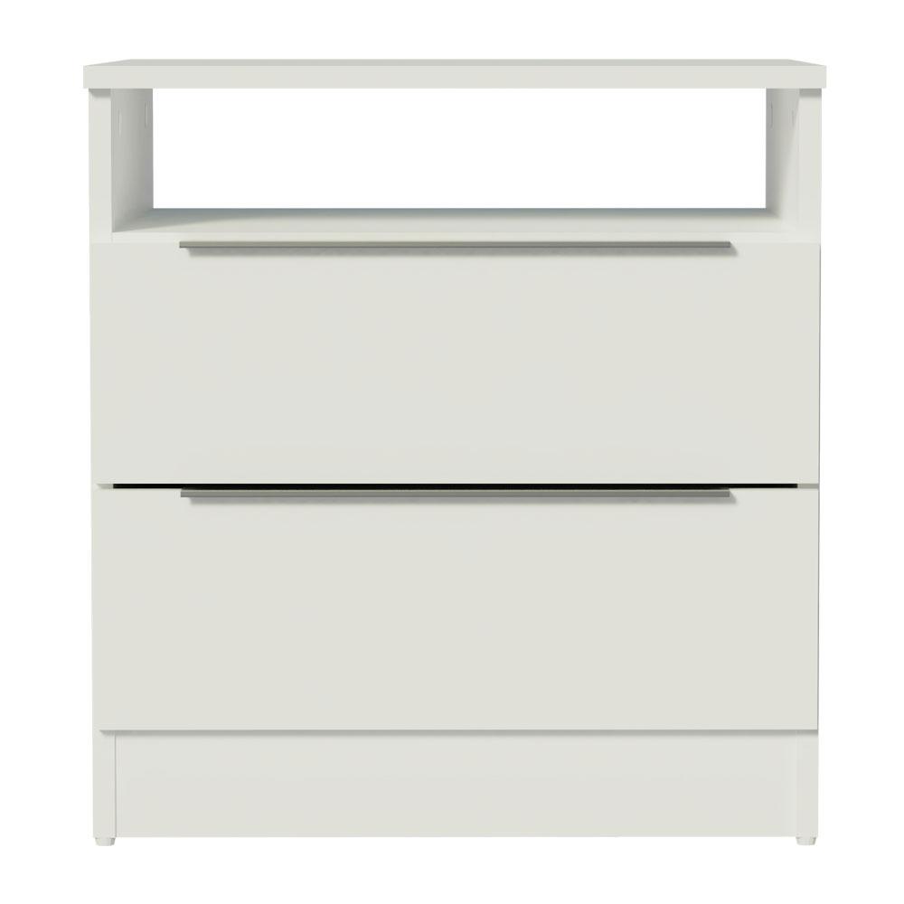 Mesa de Cabeceira Madesa 3227 com 2 Gavetas - Branco