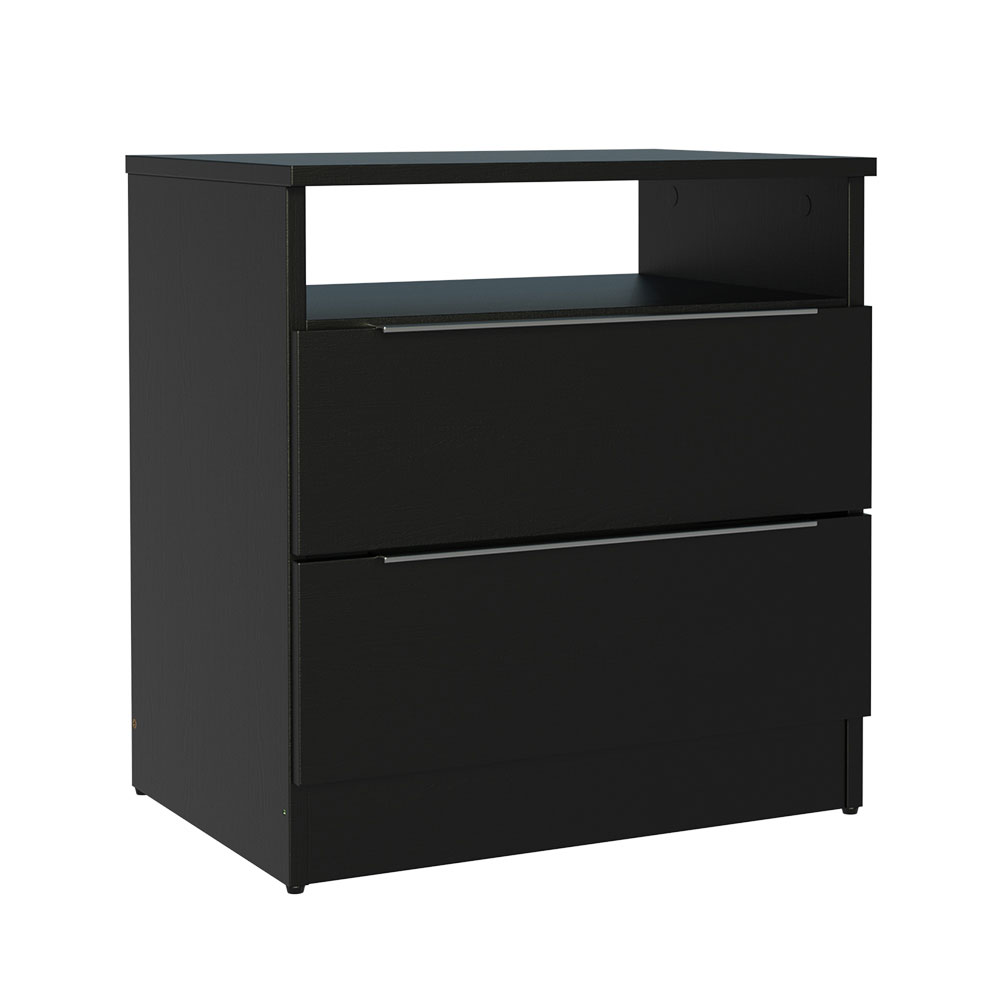 Mesa de Cabeceira Madesa 3227 com 2 Gavetas - Preto