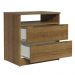 Mesa de Cabeceira Madesa 3227 com 2 Gavetas - Rustic